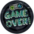 talerzyki papierowe game over czarny unique 23 cm 8 szt