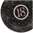 talerzyki papierowe glitter liczba 18 rose gold 23 cm 8 szt