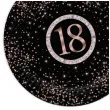 talerzyki papierowe glitter liczba 18 rose gold maki 18 cm 8 szt