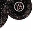 talerzyki papierowe glitter liczba 18 rose gold maki 18 cm 8 szt
