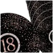 talerzyki papierowe glitter liczba 18 rose gold maki 18 cm 8 szt