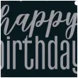 talerzyki papierowe glitz happy birthday czarno srebrne unique 23 cm 8 szt