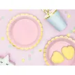 talerzyki papierowe golden border rozowe jasne partydeco 18 cm 6 szt
