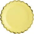talerzyki papierowe golden border zolte partydeco 18 cm 6 szt