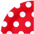talerzyki papierowe grochy czerwony fsopakowania 23 cm 8 szt