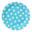 talerzyki papierowe groszki blekitne 23 cm 6 szt