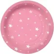 talerzyki papierowe gwiazdki rozowe paw 18 cm 10 szt