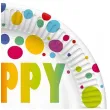 talerzyki papierowe happy b day kolorowe groszki maki 23 cm 8 szt
