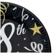 talerzyki papierowe happy birthday 18 b c czarny godan 23 cm 6 szt