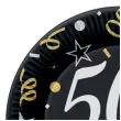 talerzyki papierowe happy birthday 50 urodziny b c czarny godan 18 cm 8 szt