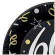 talerzyki papierowe happy birthday 60 urodziny b c czarny godan 18 cm 8 szt