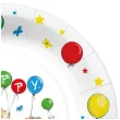 talerzyki papierowe happy birthday baloniki paw 23 cm 10 szt