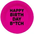 talerzyki papierowe happy birthday bitch rozowe folat 23 cm 8 szt