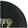 talerzyki papierowe happy birthday czarny procos 23 cm 8 szt