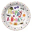 talerzyki papierowe happy birthday funny b day mix maki 18 cm 8 szt