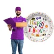 talerzyki papierowe happy birthday funny b day mix maki 23 cm 8 szt