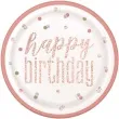 talerzyki papierowe happy birthday glitz unique 23 cm 8 szt