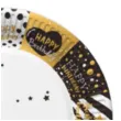 talerzyki papierowe happy birthday gwiazdki czarne zlote maki 18 cm 8 szt