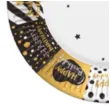 talerzyki papierowe happy birthday gwiazdki czarne zlote maki 18 cm 8 szt
