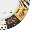 talerzyki papierowe happy birthday gwiazdki czarne zlote maki 18 cm 8 szt