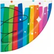 talerzyki papierowe happy birthday rainbow unique 23 cm 8 szt