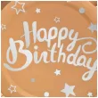 talerzyki papierowe happy birthday rozowe zloto partypal 23 cm 6 szt