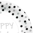 talerzyki papierowe happy birthday srebrne konfetti biale paw 23 cm 10 szt