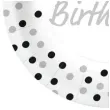 talerzyki papierowe happy birthday srebrne konfetti biale paw 23 cm 10 szt
