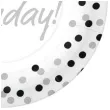 talerzyki papierowe happy birthday srebrne konfetti biale paw 23 cm 10 szt