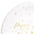 talerzyki papierowe happy birthday swieczki bialy procos 23 cm 8 szt