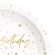 talerzyki papierowe happy birthday swieczki bialy procos 23 cm 8 szt