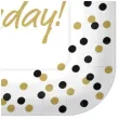 talerzyki papierowe happy birthday zlote konfetti biale kwadratowe paw 23 x 23 cm 10 szt
