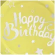 talerzyki papierowe happy birthday zlote partypal 18 cm 6 szt