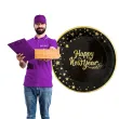 talerzyki papierowe happy new year czarne partypal 18 cm 6 szt