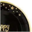 talerzyki papierowe happy new year czarne partypal 18 cm 6 szt
