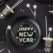 talerzyki papierowe happy new year nowy rok srebrno czarny partypal 18 cm 6 szt