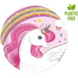 talerzyki papierowe jednorozec teczowy procos 20 cm 8 szt