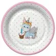 talerzyki papierowe jednorozec unicorn mix 18 cm 8 szt