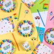 talerzyki papierowe klocki block party partypal 18 cm 6 szt