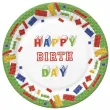 talerzyki papierowe klocki happy birthday maki 180 ml 8 szt