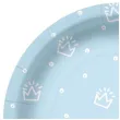 talerzyki papierowe korony i kropki blekitne paw 18 cm 10 szt