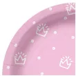 talerzyki papierowe korony i kropki rozowe paw 18 cm 10 szt
