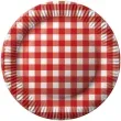 talerzyki papierowe kratka czerwony fsopakowania 23 cm 8 szt