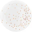 talerzyki papierowe kropki rozowe zloto biale partypal 23 cm 6 szt