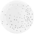 talerzyki papierowe kropki srebrne biale partypal 23 cm 6 szt