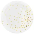 talerzyki papierowe kropki zlote biale partypal 23 cm 6 szt