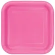 talerzyki papierowe kwadrat classic s rozowe 18 cm 16 szt
