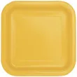 talerzyki papierowe kwadrat classic s zolte ciemne 18 cm 16 szt