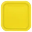 talerzyki papierowe kwadratowe zolty unique 23 cm 14 szt