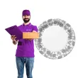 talerzyki papierowe kwiaty srebrne maki 18 cm 8 szt